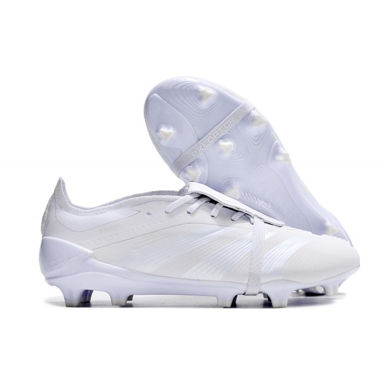 Adidas Predator Fold-over Tongue Elite FG Pearlized Vit Silver för Herr 3 Billiga Fotbollsskor Adidas Predator Fold-over Tongue Elite FG Pearlized Vit Silver 3