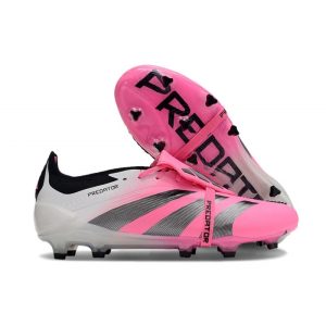 Adidas Predator Fold-over Tongue Elite FG Rosa Vit Svart för Herr Billiga Fotbollsskor Adidas Predator Fold-over Tongue Elite FG Rosa Vit Svart