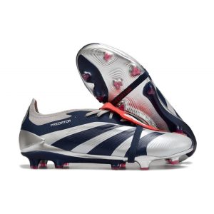 Adidas Predator Fold-over Tongue Elite FG Silver Svart Röd för Herr Billiga Fotbollsskor Adidas Predator Fold-over Tongue Elite FG Silver Svart Röd
