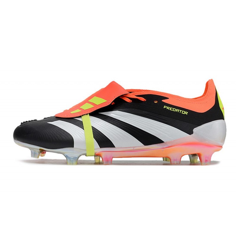 Adidas Predator Fold-over Tongue Elite FG Solar Energy Svart Vit Röd för Herr 4 Billiga Fotbollsskor Adidas Predator Fold-over Tongue Elite FG Solar Energy Svart Vit Röd 4