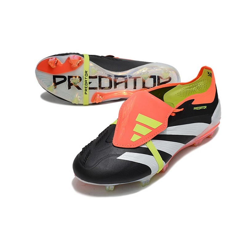 Adidas Predator Fold-over Tongue Elite FG Solar Energy Svart Vit Röd för Herr 7 Billiga Fotbollsskor Adidas Predator Fold-over Tongue Elite FG Solar Energy Svart Vit Röd 7