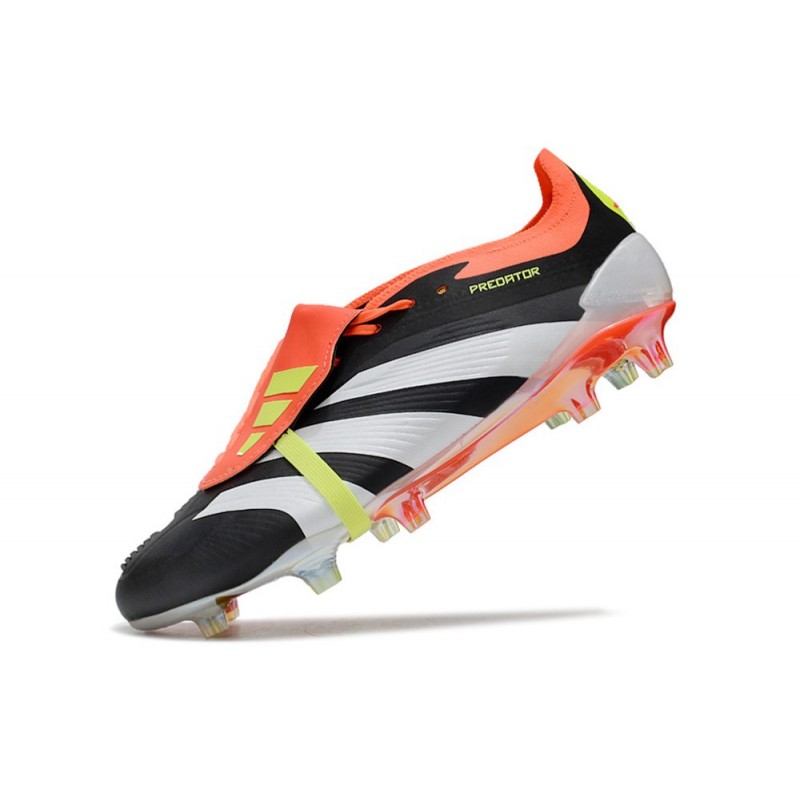 Adidas Predator Fold-over Tongue Elite FG Solar Energy Svart Vit Röd för Herr 8 Billiga Fotbollsskor Adidas Predator Fold-over Tongue Elite FG Solar Energy Svart Vit Röd 8