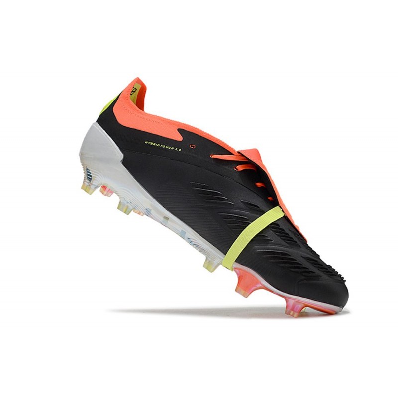 Adidas Predator Fold-over Tongue Elite FG Solar Energy Svart Vit Röd för Herr 9 Billiga Fotbollsskor Adidas Predator Fold-over Tongue Elite FG Solar Energy Svart Vit Röd 9