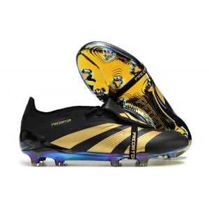 Adidas Predator Fold-over Tongue Elite FG Svart Guld för Herr Billiga Fotbollsskor Adidas Predator Fold-over Tongue Elite FG Svart Guld