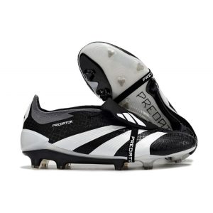 Adidas Predator Fold-over Tongue Elite FG Svart Vit för Herr Billiga Fotbollsskor Adidas Predator Fold-over Tongue Elite FG Svart Vit