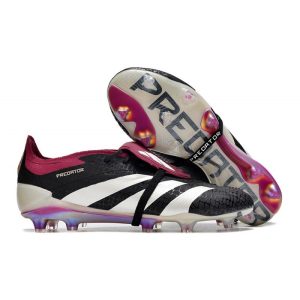 Adidas Predator Fold-over Tongue Elite FG Svart Vit Lila för Herr Billiga Fotbollsskor Adidas Predator Fold-over Tongue Elite FG Svart Vit Lila