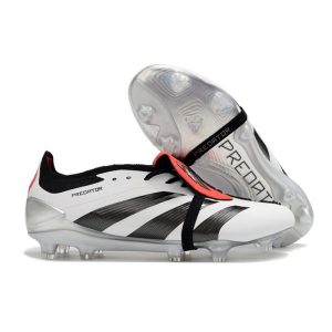 Adidas Predator Fold-over Tongue Elite FG Vit Svart Röd för Herr Billiga Fotbollsskor Adidas Predator Fold-over Tongue Elite FG Vit Svart Röd