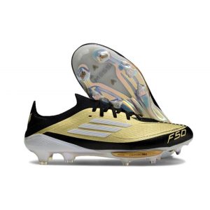 Fotbollsskor adidas F50 + Elite FG Guld Svart Vit för Herr Billiga Fotbollsskor Fotbollsskor adidas F50 + Elite FG Guld Svart Vit