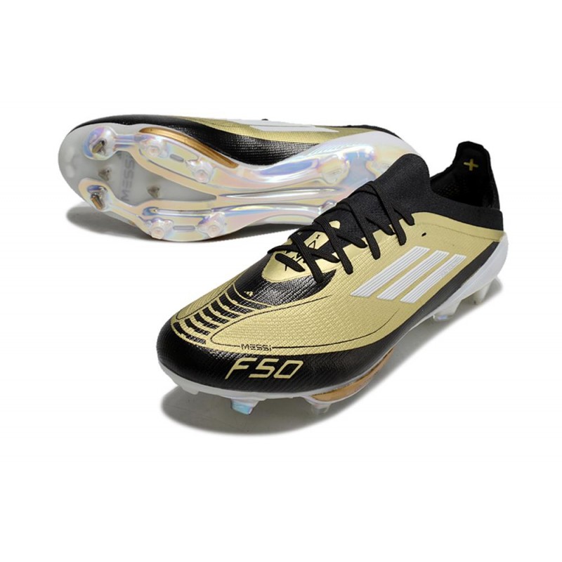 Fotbollsskor adidas F50 + Elite FG Guld Svart Vit för Herr 7 Billiga Fotbollsskor Fotbollsskor adidas F50 + Elite FG Guld Svart Vit 7