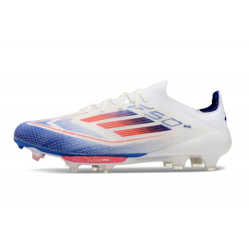 Fotbollsskor adidas F50 + Elite FG Vit Blå Röd för Herr 4 Billiga Fotbollsskor Fotbollsskor adidas F50 + Elite FG Vit Blå Röd 4