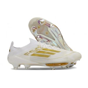 Fotbollsskor adidas F50 + Elite FG Vit Guld för Herr Billiga Fotbollsskor Fotbollsskor adidas F50 + Elite FG Vit Guld