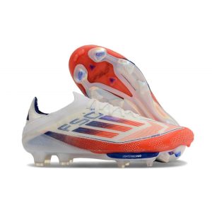 Fotbollsskor adidas F50 + Elite FG Vit Röd Blå för Herr Billiga Fotbollsskor Fotbollsskor adidas F50 + Elite FG Vit Röd Blå