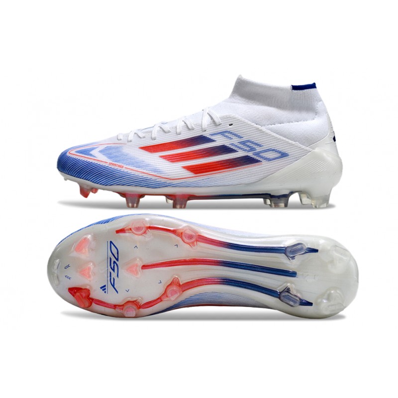 Skor adidas F50 Elite Mid FG Vit Röd Blå för Herr 5 Billiga Fotbollsskor Skor adidas F50 Elite Mid FG Vit Röd Blå 5