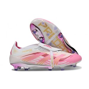 Skor adidas Predator Elite Foldover Tongue FG Vit Rosa för Herr Billiga Fotbollsskor Skor adidas Predator Elite Foldover Tongue FG Vit Rosa