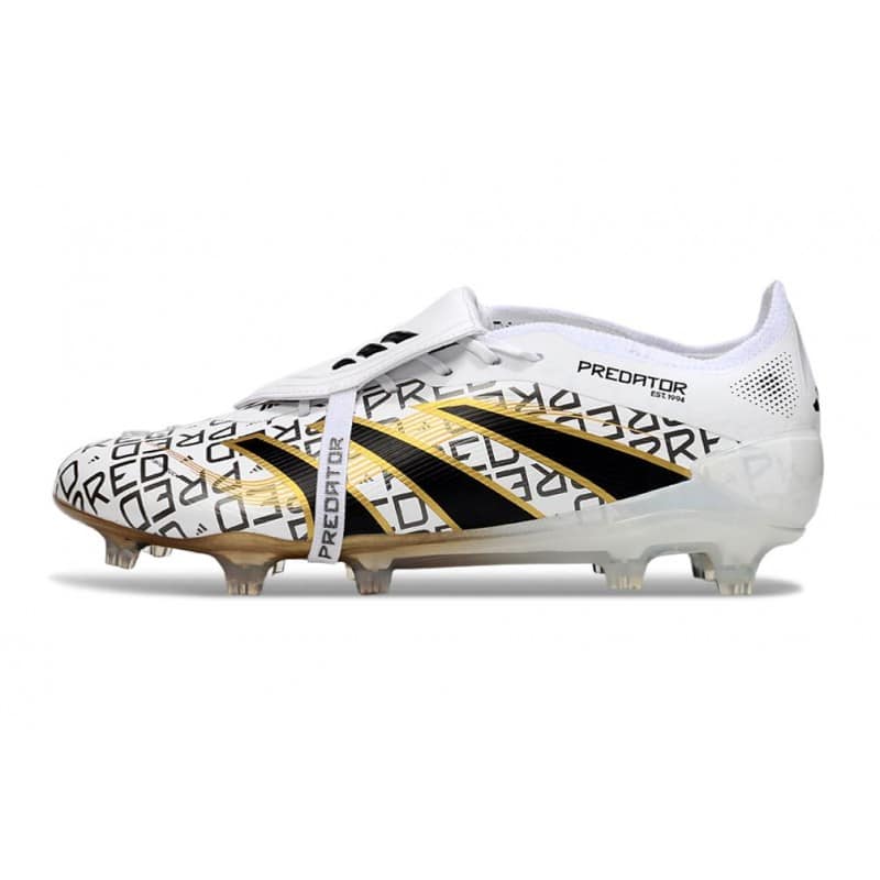 Skor adidas Predator Elite Foldover Tongue FG Vit Svart Guld för Herr 4 Billiga Fotbollsskor Skor adidas Predator Elite Foldover Tongue FG Vit Svart Guld 4