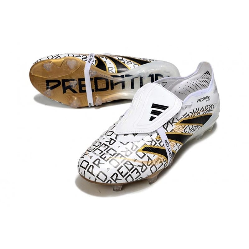 Skor adidas Predator Elite Foldover Tongue FG Vit Svart Guld för Herr 7 Billiga Fotbollsskor Skor adidas Predator Elite Foldover Tongue FG Vit Svart Guld 7