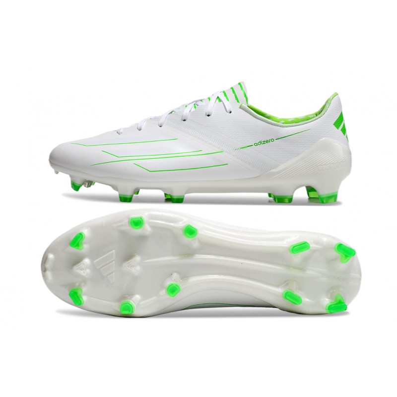 adidas F50 Elite FG Herr Vit Grön för Herr 5 Billiga Fotbollsskor adidas F50 Elite FG Herr Vit Grön 5