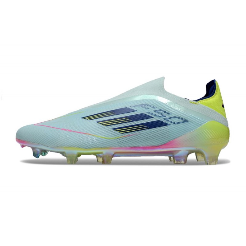 adidas F50 Elite Snörlös FG Fotbollsskor Blå Gul för Herr 4 Billiga Fotbollsskor adidas F50 Elite Snörlös FG Fotbollsskor Blå Gul 4