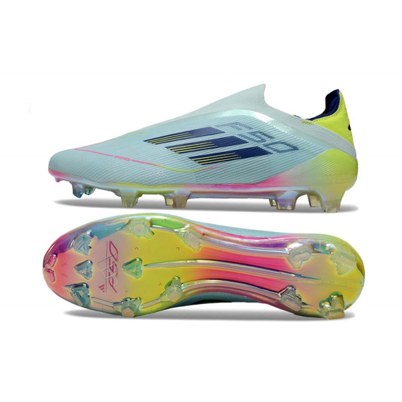 adidas F50 Elite Snörlös FG Fotbollsskor Blå Gul för Herr 5 Billiga Fotbollsskor adidas F50 Elite Snörlös FG Fotbollsskor Blå Gul 5