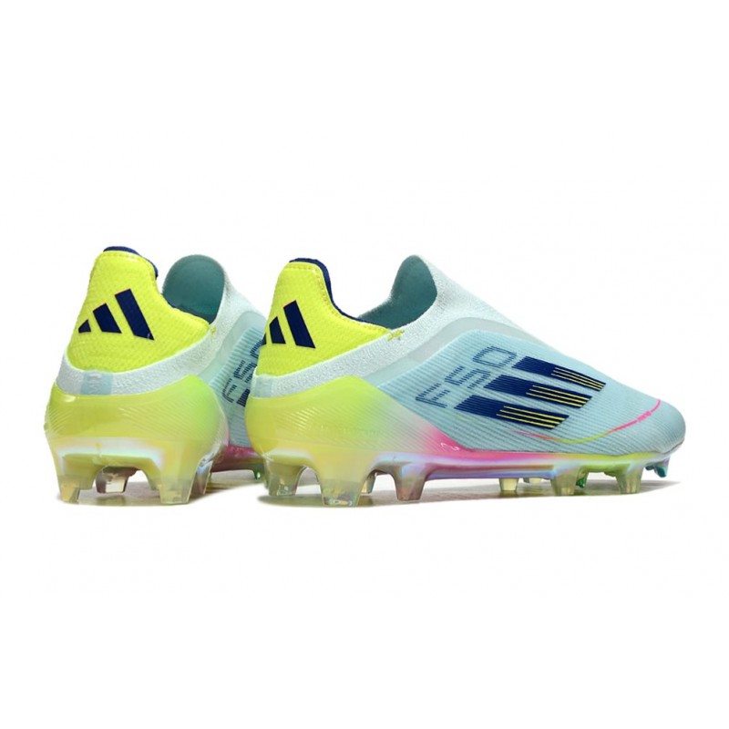 adidas F50 Elite Snörlös FG Fotbollsskor Blå Gul för Herr 6 Billiga Fotbollsskor adidas F50 Elite Snörlös FG Fotbollsskor Blå Gul 6
