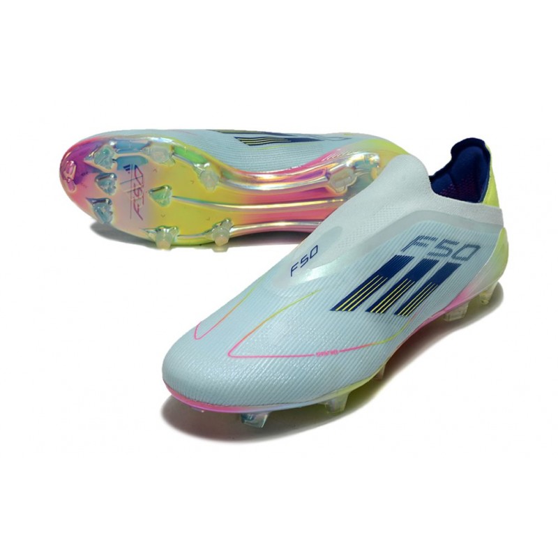 adidas F50 Elite Snörlös FG Fotbollsskor Blå Gul för Herr 7 Billiga Fotbollsskor adidas F50 Elite Snörlös FG Fotbollsskor Blå Gul 7