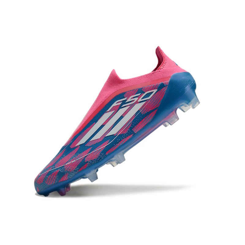 adidas F50 Elite Snörlös FG Fotbollsskor Blå Vit Rosa för Herr 8 Billiga Fotbollsskor adidas F50 Elite Snörlös FG Fotbollsskor Blå Vit Rosa 8
