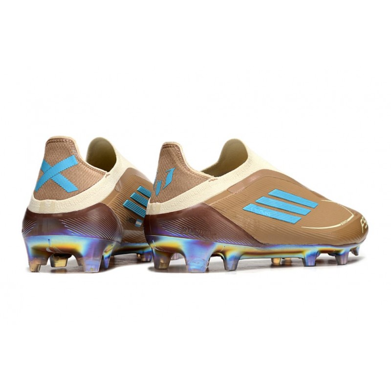 adidas F50 Elite Snörlös FG Fotbollsskor Brun Vit Blå för Herr 6 Billiga Fotbollsskor adidas F50 Elite Snörlös FG Fotbollsskor Brun Vit Blå 6
