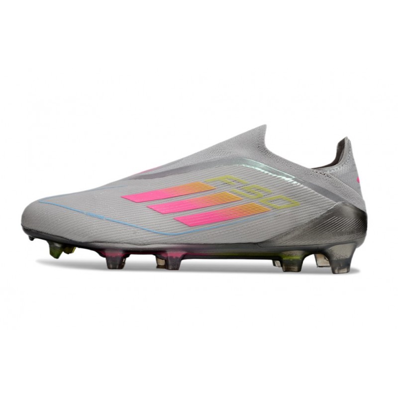 adidas F50 Elite Snörlös FG Fotbollsskor Grå Rosa för Herr 4 Billiga Fotbollsskor adidas F50 Elite Snörlös FG Fotbollsskor Grå Rosa 4
