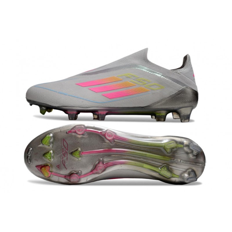 adidas F50 Elite Snörlös FG Fotbollsskor Grå Rosa för Herr 5 Billiga Fotbollsskor adidas F50 Elite Snörlös FG Fotbollsskor Grå Rosa 5