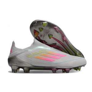 adidas F50 Elite Snörlös FG Fotbollsskor Grå Rosa för Herr Billiga Fotbollsskor adidas F50 Elite Snörlös FG Fotbollsskor Grå Rosa