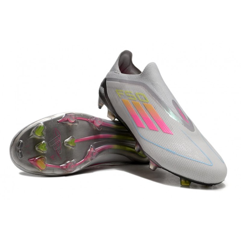 adidas F50 Elite Snörlös FG Fotbollsskor Grå Rosa för Herr 7 Billiga Fotbollsskor adidas F50 Elite Snörlös FG Fotbollsskor Grå Rosa 7