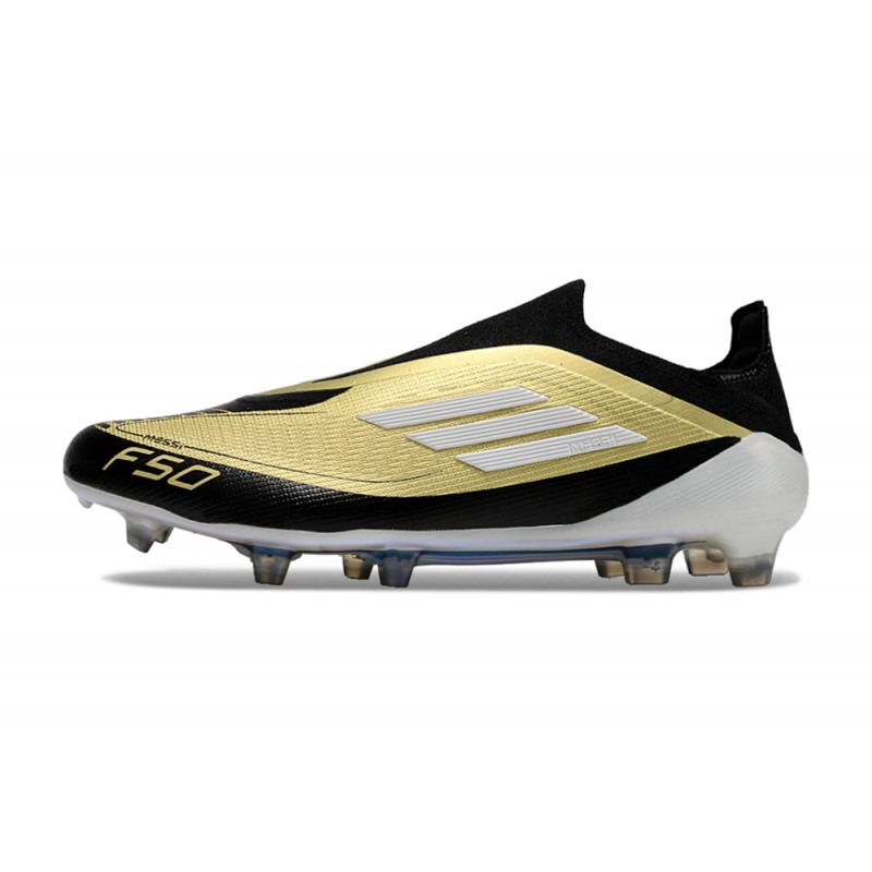 adidas F50 Elite Snörlös FG Fotbollsskor Guld Svart Vit för Herr 4 Billiga Fotbollsskor adidas F50 Elite Snörlös FG Fotbollsskor Guld Svart Vit 4