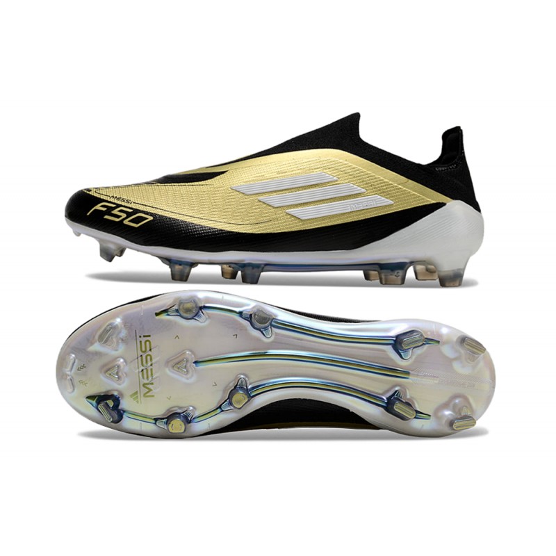 adidas F50 Elite Snörlös FG Fotbollsskor Guld Svart Vit för Herr 5 Billiga Fotbollsskor adidas F50 Elite Snörlös FG Fotbollsskor Guld Svart Vit 5