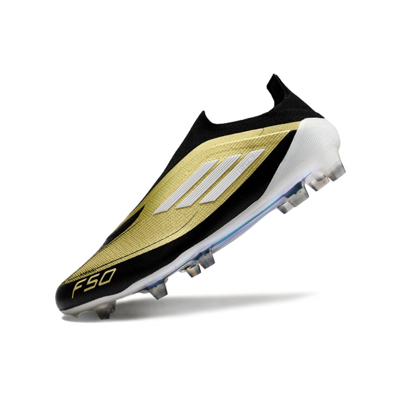 adidas F50 Elite Snörlös FG Fotbollsskor Guld Svart Vit för Herr 8 Billiga Fotbollsskor adidas F50 Elite Snörlös FG Fotbollsskor Guld Svart Vit 8