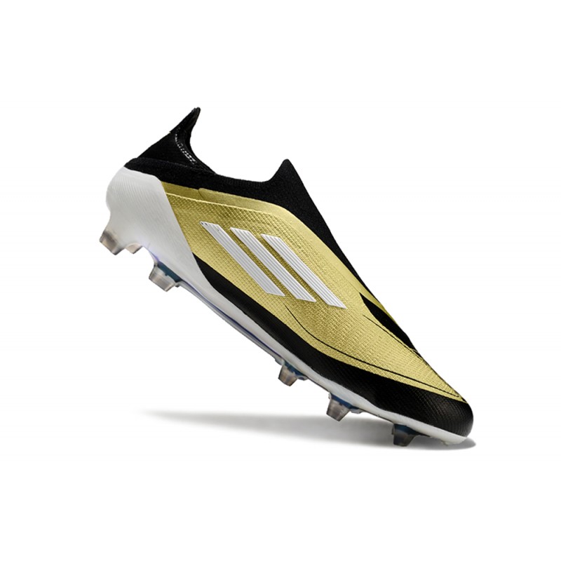 adidas F50 Elite Snörlös FG Fotbollsskor Guld Svart Vit för Herr 9 Billiga Fotbollsskor adidas F50 Elite Snörlös FG Fotbollsskor Guld Svart Vit 9