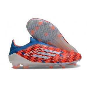 adidas F50 Elite Snörlös FG Fotbollsskor Röd Blå Vit för Herr Billiga Fotbollsskor adidas F50 Elite Snörlös FG Fotbollsskor Röd Blå Vit