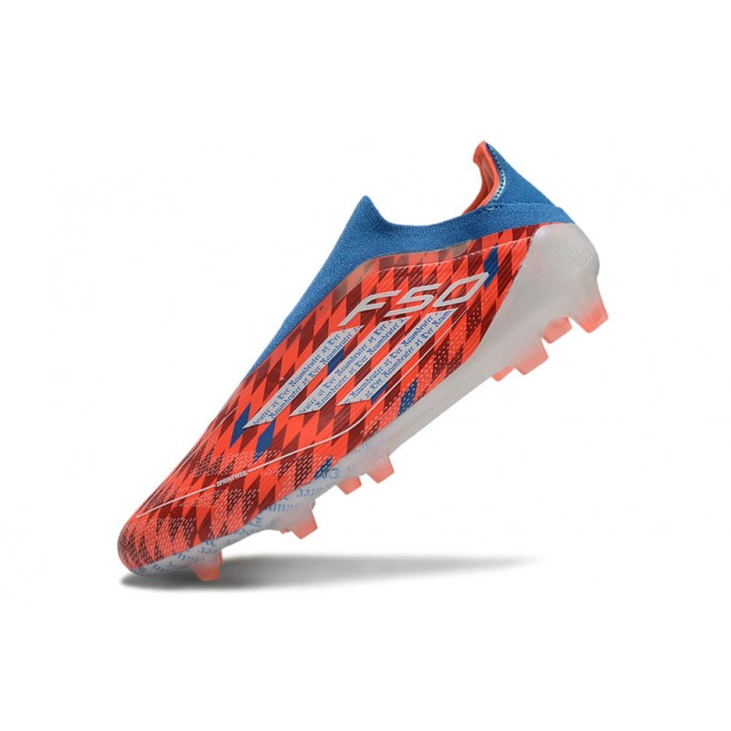 adidas F50 Elite Snörlös FG Fotbollsskor Röd Blå Vit för Herr 8 Billiga Fotbollsskor adidas F50 Elite Snörlös FG Fotbollsskor Röd Blå Vit 8