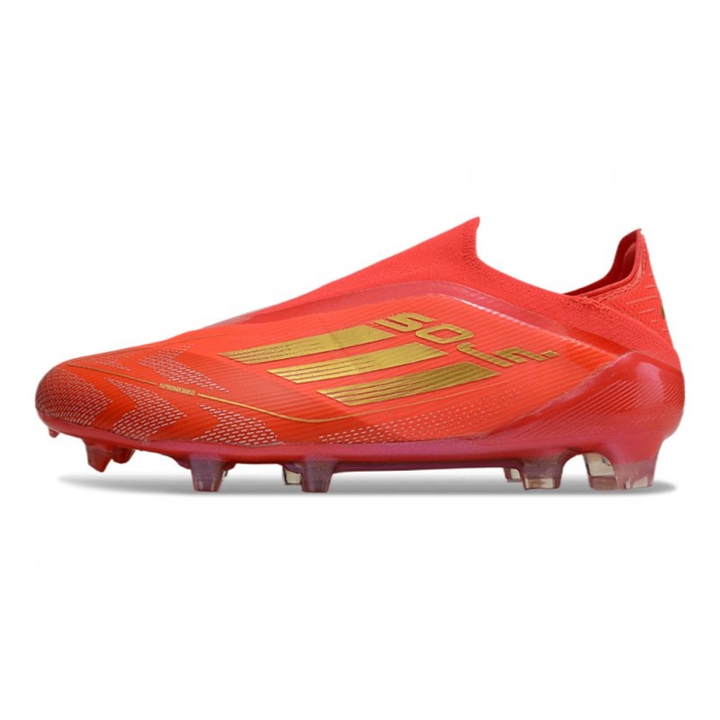 adidas F50 Elite Snörlös FG Fotbollsskor Röd Guld för Herr 4 Billiga Fotbollsskor adidas F50 Elite Snörlös FG Fotbollsskor Röd Guld 4