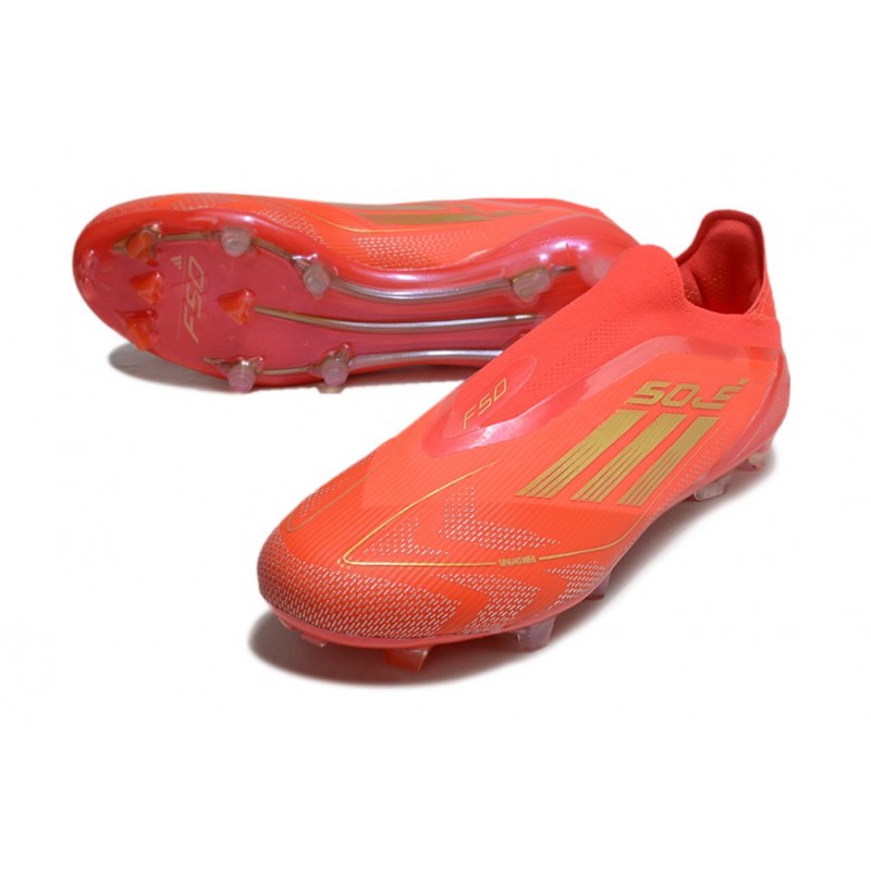adidas F50 Elite Snörlös FG Fotbollsskor Röd Guld för Herr 7 Billiga Fotbollsskor adidas F50 Elite Snörlös FG Fotbollsskor Röd Guld 7