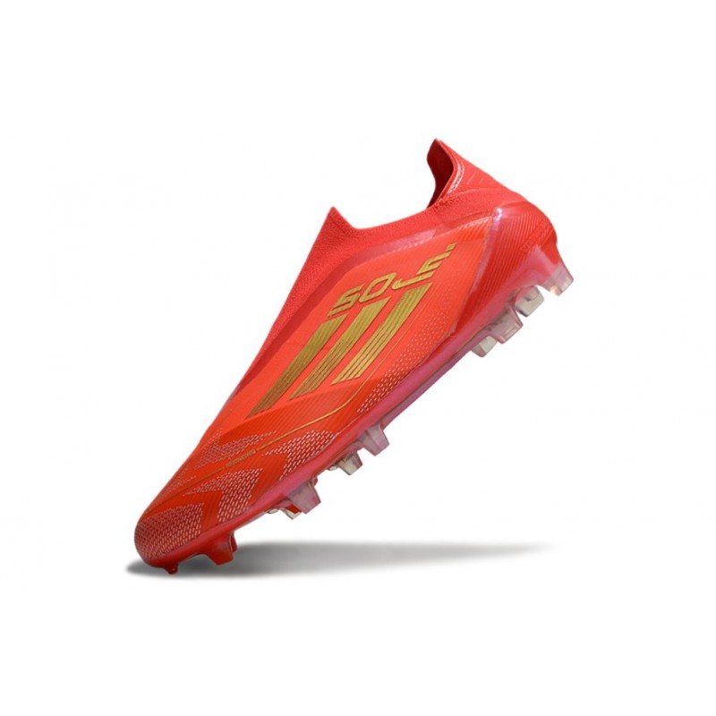 adidas F50 Elite Snörlös FG Fotbollsskor Röd Guld för Herr 8 Billiga Fotbollsskor adidas F50 Elite Snörlös FG Fotbollsskor Röd Guld 8