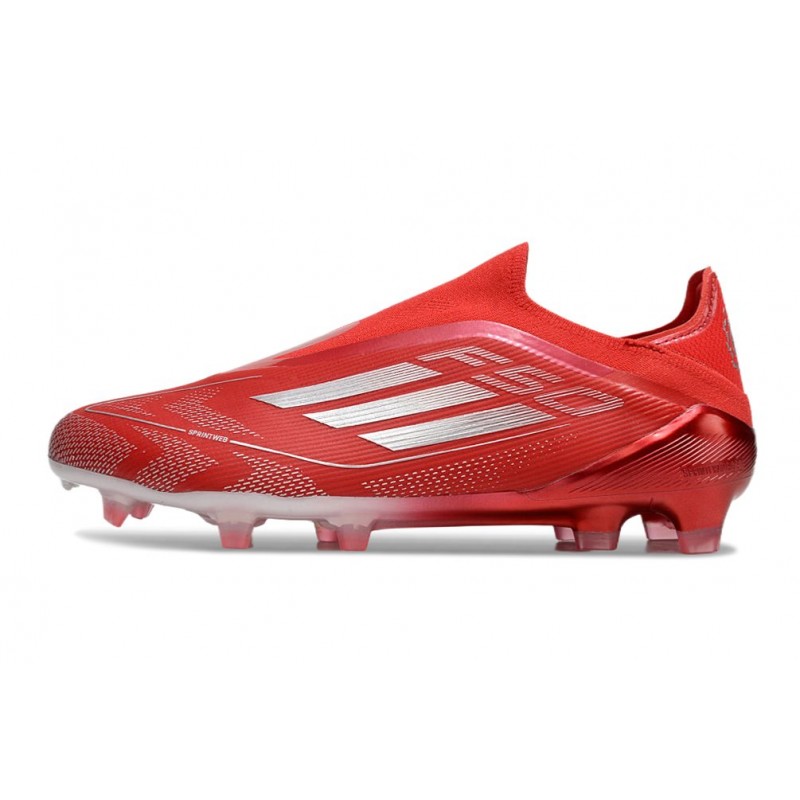 adidas F50 Elite Snörlös FG Fotbollsskor Röd Silver för Herr 4 Billiga Fotbollsskor adidas F50 Elite Snörlös FG Fotbollsskor Röd Silver 4