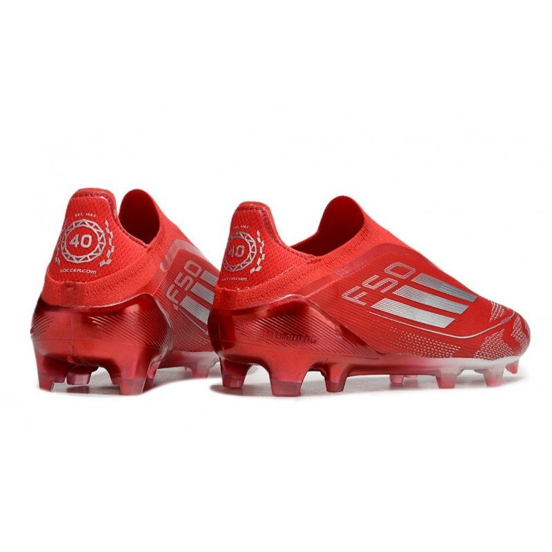 adidas F50 Elite Snörlös FG Fotbollsskor Röd Silver för Herr 6 Billiga Fotbollsskor adidas F50 Elite Snörlös FG Fotbollsskor Röd Silver 6