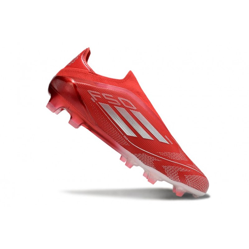 adidas F50 Elite Snörlös FG Fotbollsskor Röd Silver för Herr 9 Billiga Fotbollsskor adidas F50 Elite Snörlös FG Fotbollsskor Röd Silver 9