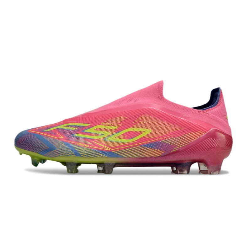 adidas F50 Elite Snörlös FG Fotbollsskor Rosa Gul Lila för Herr 4 Billiga Fotbollsskor adidas F50 Elite Snörlös FG Fotbollsskor Rosa Gul Lila 4