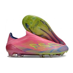 adidas F50 Elite Snörlös FG Fotbollsskor Rosa Gul Lila för Herr Billiga Fotbollsskor adidas F50 Elite Snörlös FG Fotbollsskor Rosa Gul Lila