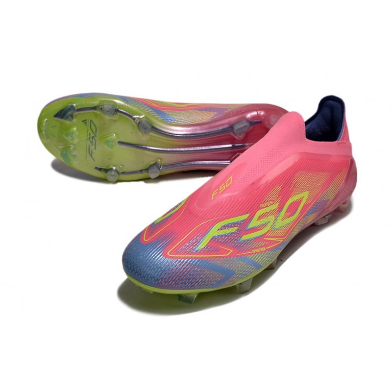 adidas F50 Elite Snörlös FG Fotbollsskor Rosa Gul Lila för Herr 7 Billiga Fotbollsskor adidas F50 Elite Snörlös FG Fotbollsskor Rosa Gul Lila 7