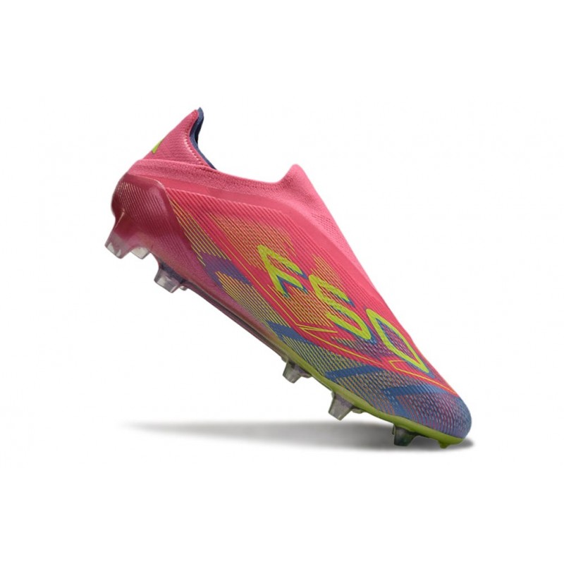 adidas F50 Elite Snörlös FG Fotbollsskor Rosa Gul Lila för Herr 9 Billiga Fotbollsskor adidas F50 Elite Snörlös FG Fotbollsskor Rosa Gul Lila 9