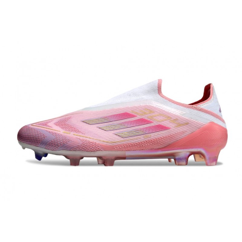 adidas F50 Elite Snörlös FG Fotbollsskor Rosa Vit för Herr 4 Billiga Fotbollsskor adidas F50 Elite Snörlös FG Fotbollsskor Rosa Vit 4