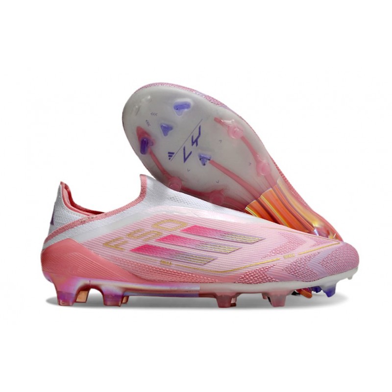adidas F50 Elite Snörlös FG Fotbollsskor Rosa Vit för Herr 3 Billiga Fotbollsskor adidas F50 Elite Snörlös FG Fotbollsskor Rosa Vit 3