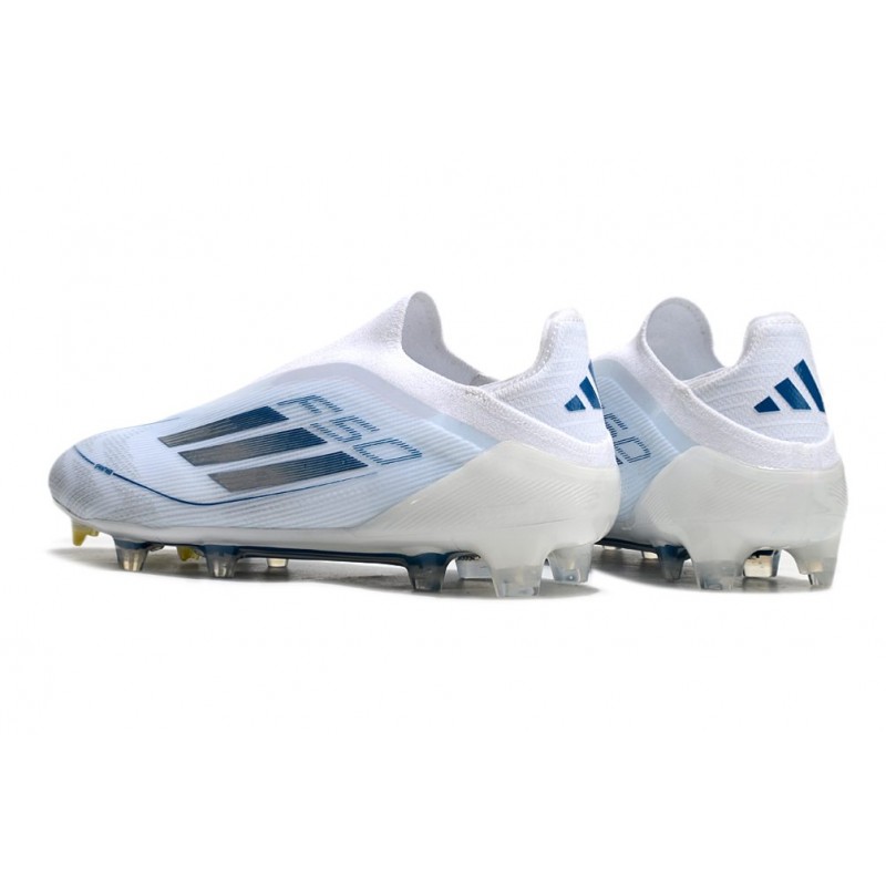 adidas F50 Elite Snörlös FG Fotbollsskor Vit Blå för Herr 6 Billiga Fotbollsskor adidas F50 Elite Snörlös FG Fotbollsskor Vit Blå 6